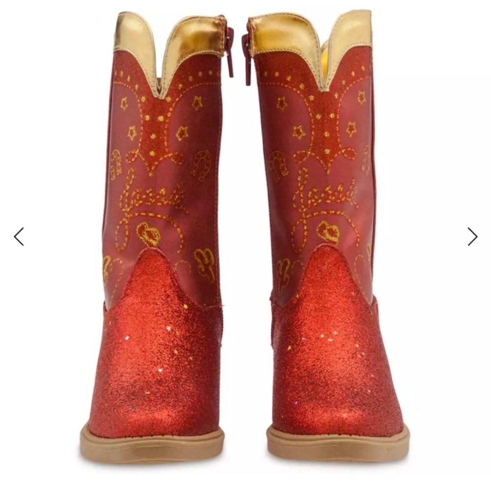 Disney Red and Gold Glitter Cowboy Boots Kids Costume